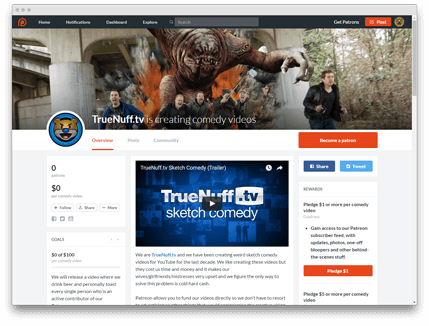 The TrueNuff.tv Patreon